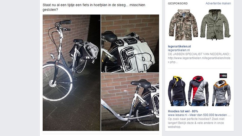Opnieuw eigenaar van gestolen fiets blij dankzij social media