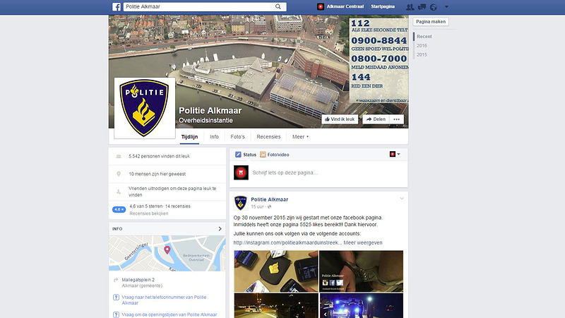Succesvolle Facebook pagina helpt Politie Alkmaar-Duinstreek, mogelijk Open Dag dit jaar