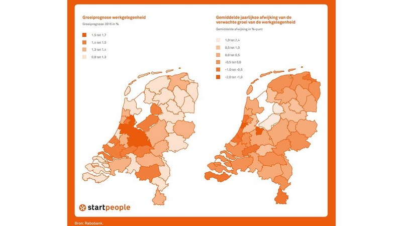 Werkgelegenheid regio Alkmaar in 2016 naar verwachting 1,3 tot 1,4% hoger