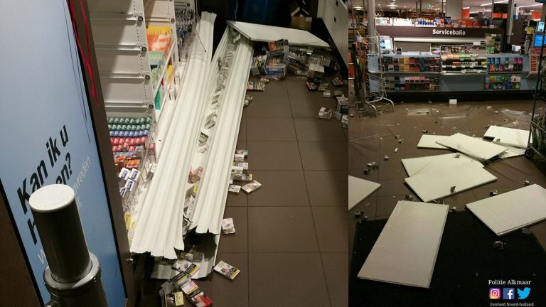 Chaos in supermarkt Bergen na inbraak