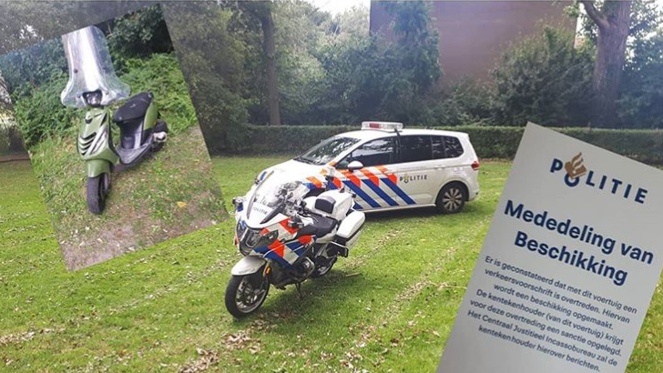 Scooterrijder ontsnapt aan politie, maar niet aan boete