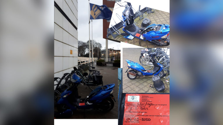 Dief stript scooter voor hoofdingang van politiebureau Alkmaar