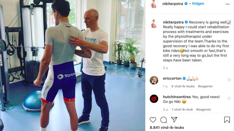 Wielrenner Niki Terpstra uit Bergen vijf weken na zwaar ongeluk weer op de fiets