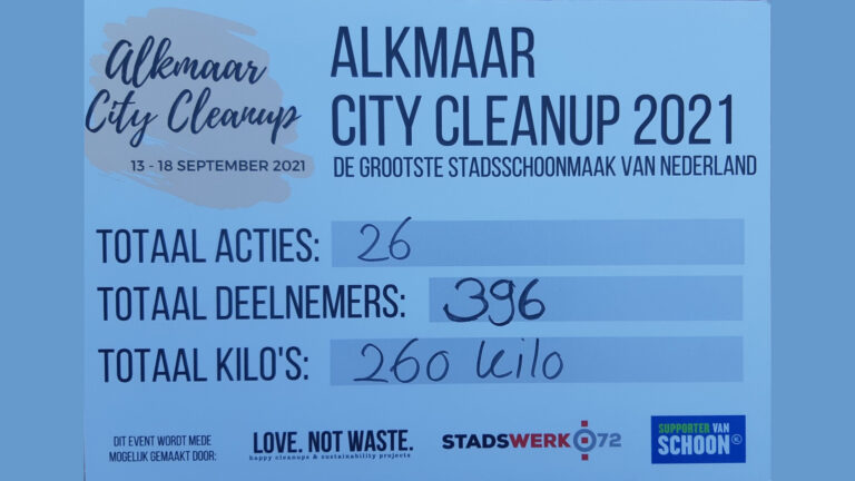 Alkmaar City CleanUp 2021: 396 deelnemers zamelen 260 kilo zwerfafval in