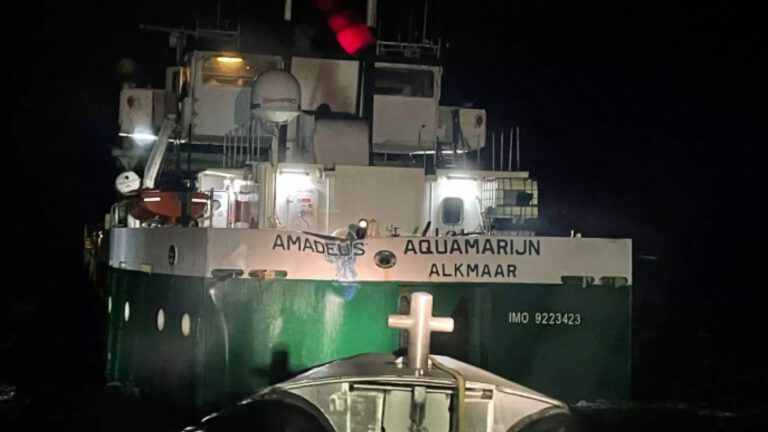 Aanvaring tussen Alkmaars vrachtschip en Belgische viskotter op Noordzee