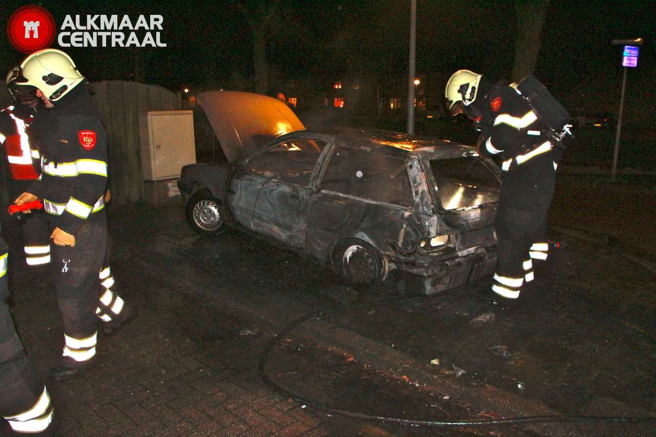 Auto volledig uitgebrand in Tirolstraat (FOTO's)